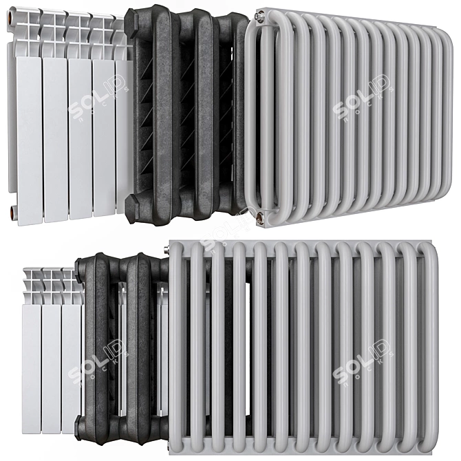 Radiators Set Bundle 3D model image 6