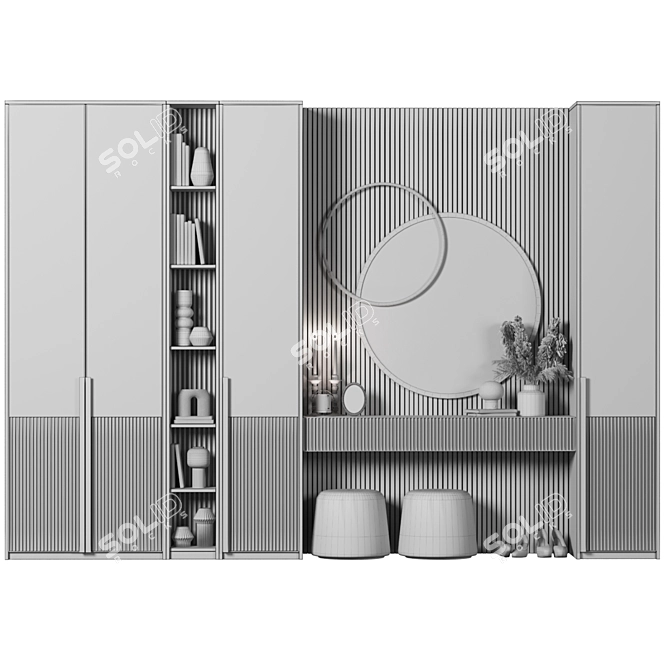 Modern Hallway Composition with Cabinets 3D model image 1