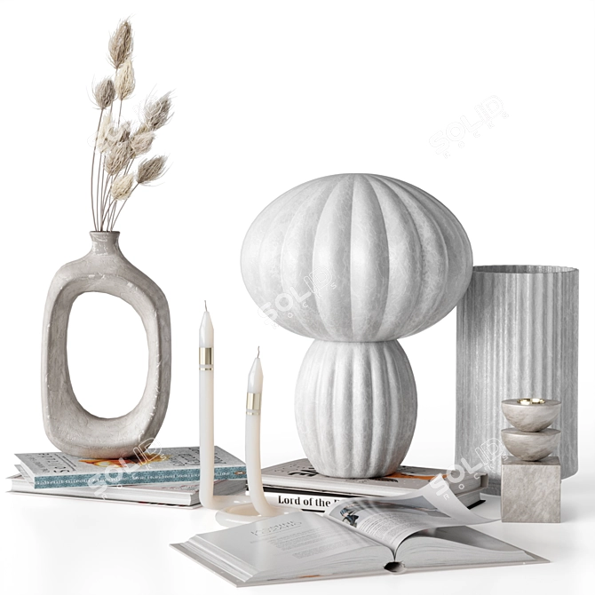 Dry Flower Decor Set 3D model image 1