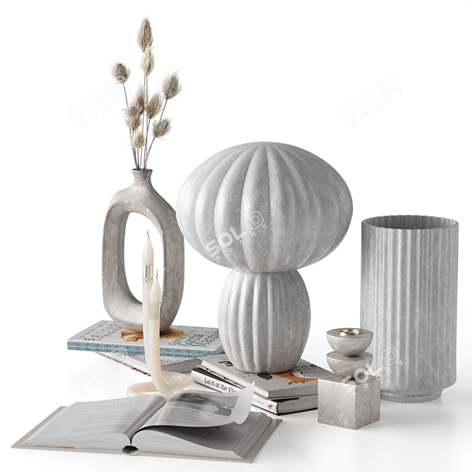 Dry Flower Decor Set 3D model image 2