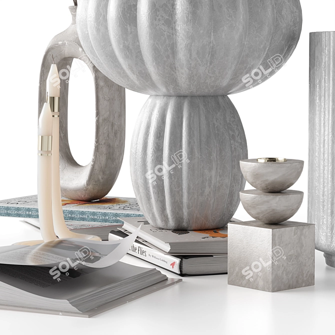 Dry Flower Decor Set 3D model image 5