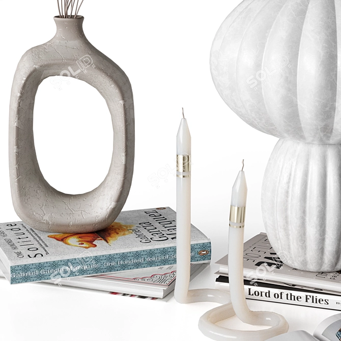 Dry Flower Decor Set 3D model image 11