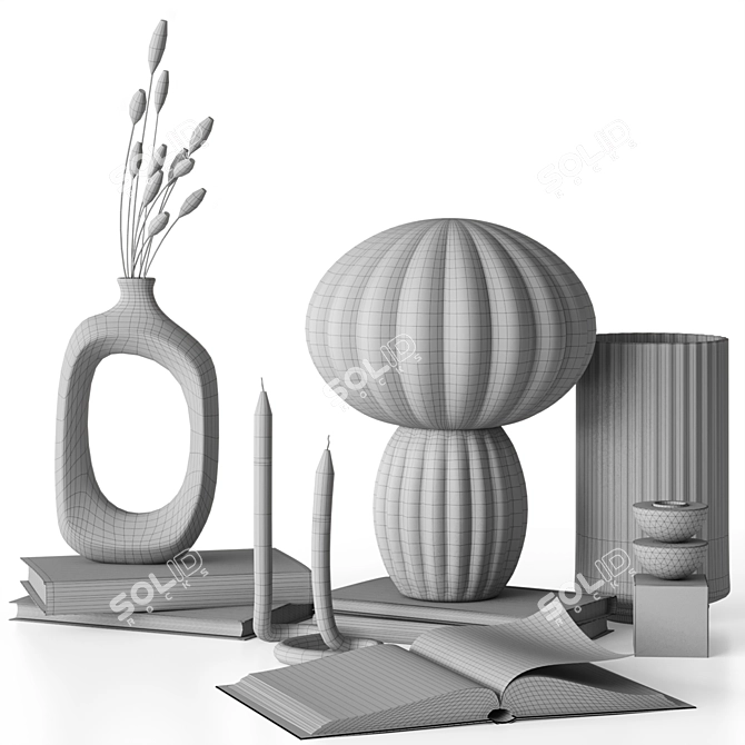 Dry Flower Decor Set 3D model image 12