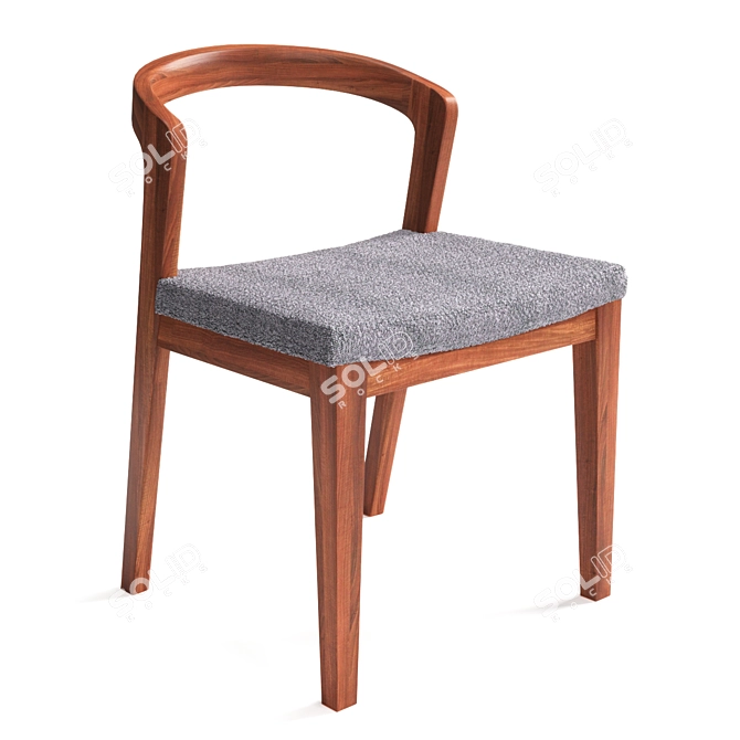 Elegant Bobo Walnut Chair 3D model image 1
