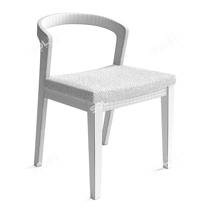 Elegant Bobo Walnut Chair 3D model image 4