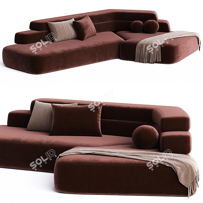 RIFT Sofa: Stylish Contemporary Elegance 3D model image 1