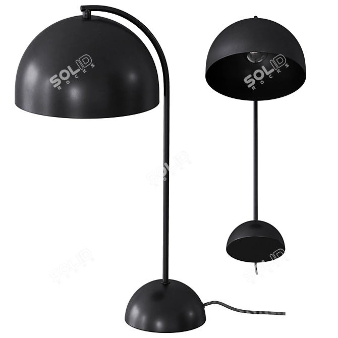 Modern Chrome Task Lamp 3D model image 1