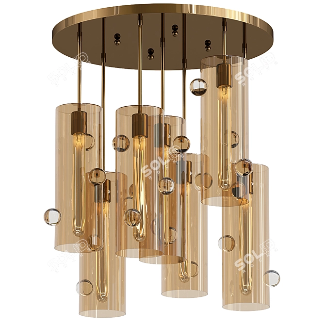 Obscura Cascading Chandelier Glass 3D model image 1