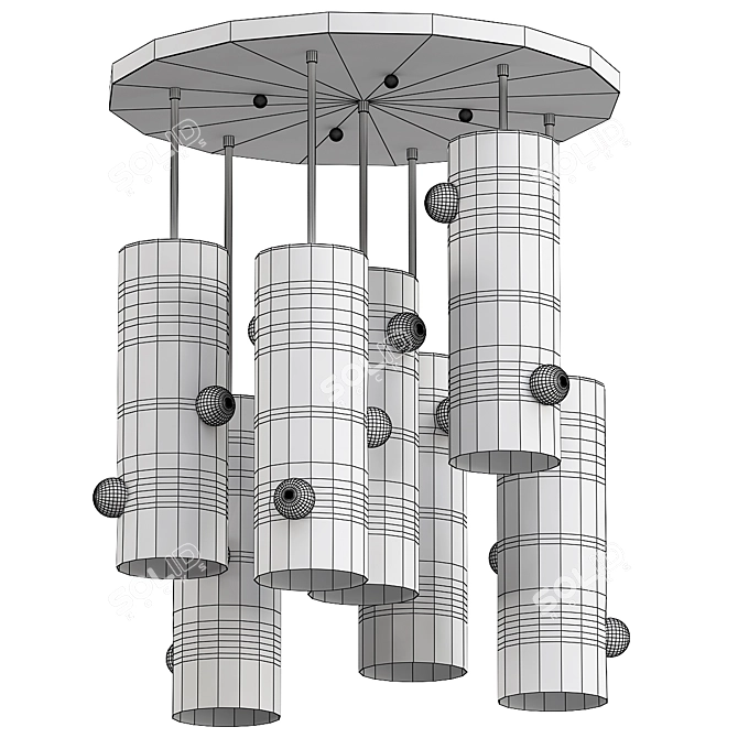Obscura Cascading Chandelier Glass 3D model image 3
