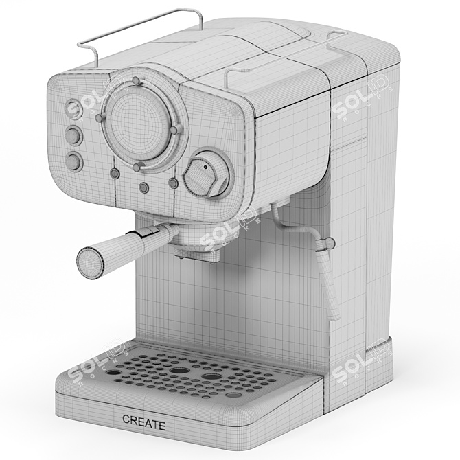 Dual Render Espresso Machine Set 3D model image 9