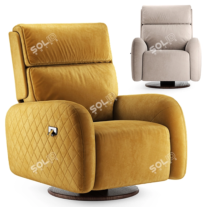 Modern Blanche Corso Armchair 3D model image 1