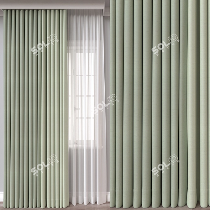  Versatile 3D Curtain Model 3D model image 1