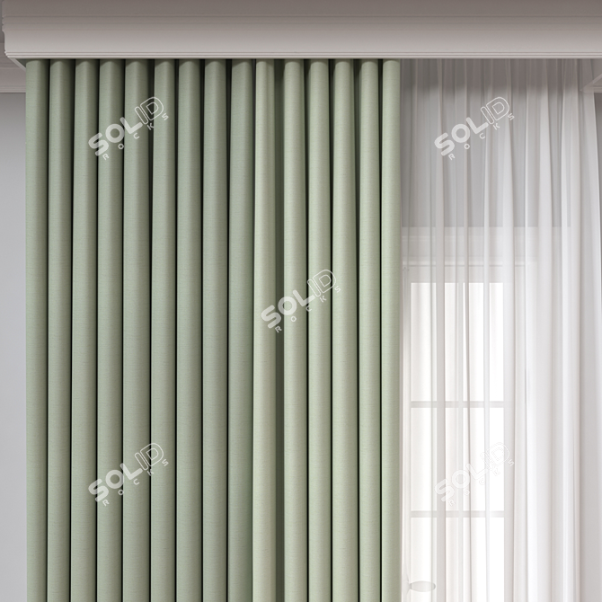  Versatile 3D Curtain Model 3D model image 2