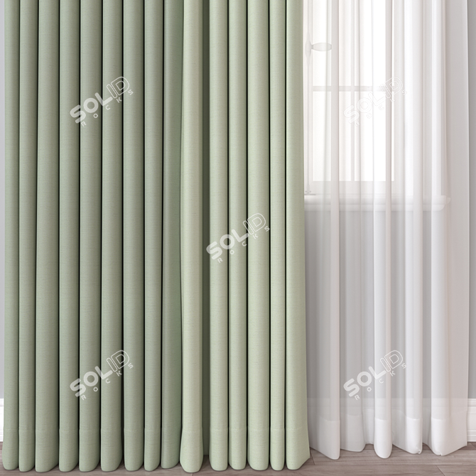  Versatile 3D Curtain Model 3D model image 3