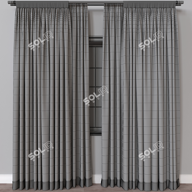 Modern 3D Curtain Model - FBX & OBJ Formats 3D model image 4