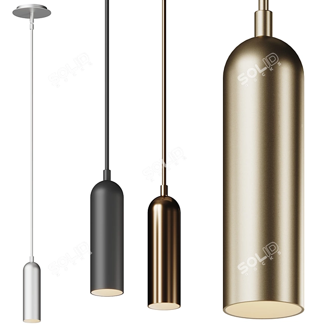 Sleek Mini Pendant Light 3D model image 1