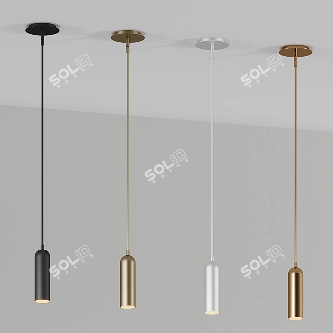 Sleek Mini Pendant Light 3D model image 4