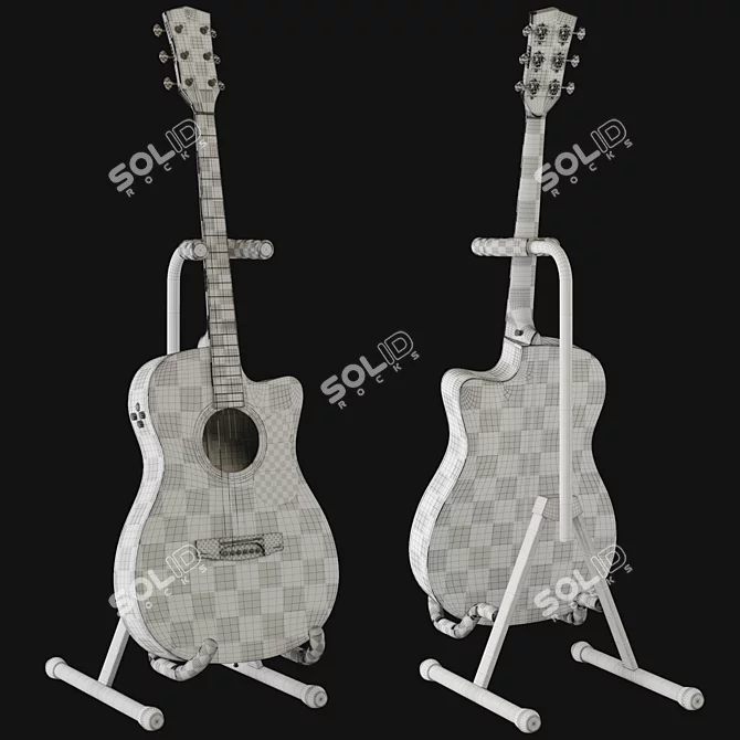 Premium Cort OC8 Acoustic Guitar 3D model image 4