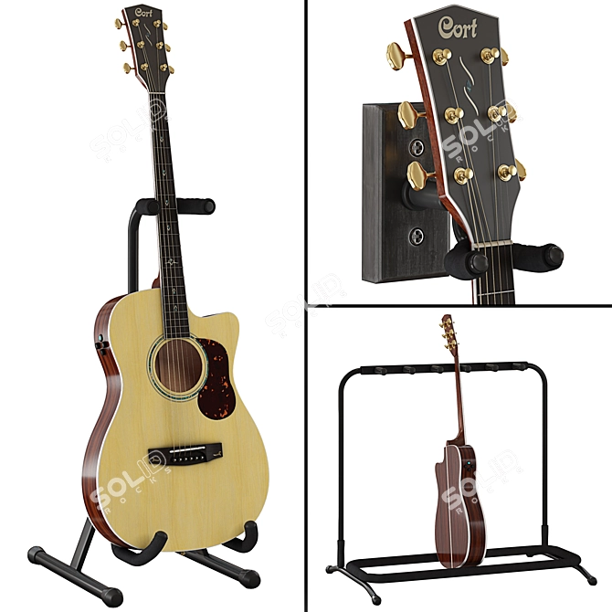 Premium Cort OC8 Acoustic Guitar 3D model image 13