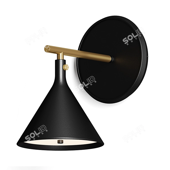 Modern Cast Iron Wall Lamp 3D model image 1