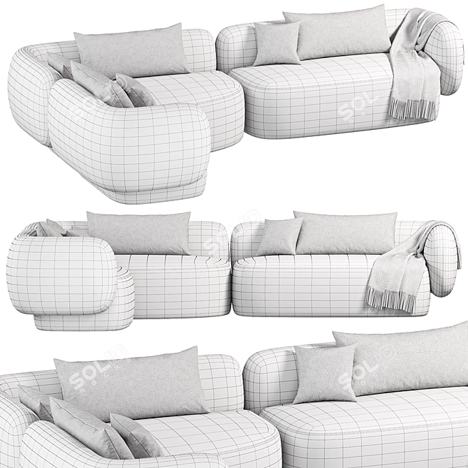 Contemporary 3D Model Mild Sofa 3D model image 4