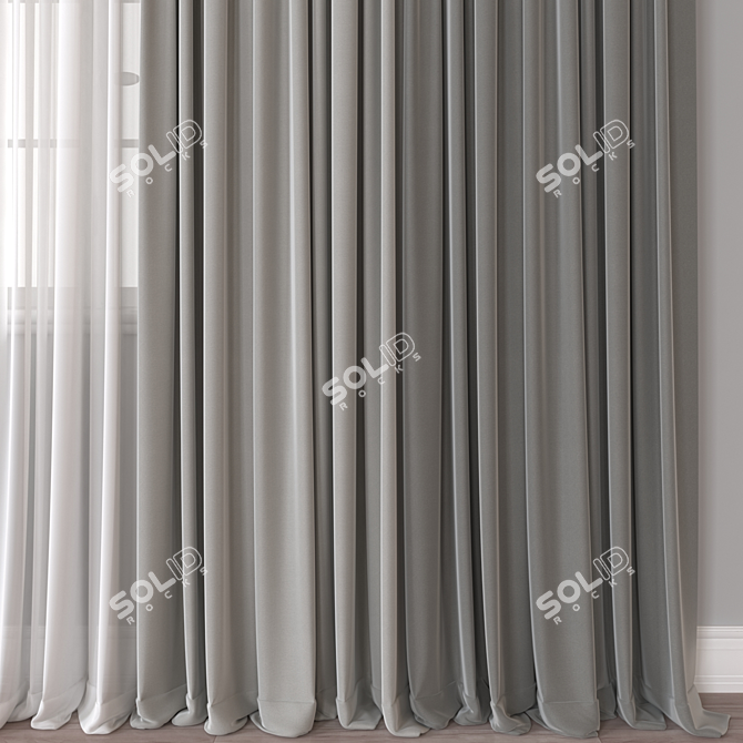  Window Curtain 3D Model 3D model image 2