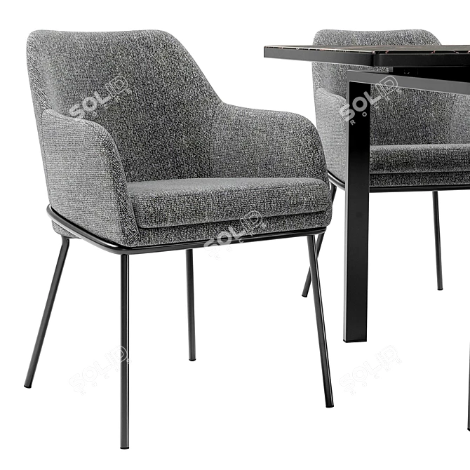 Cozy Dining Chair Set: Areal Table 3D model image 3
