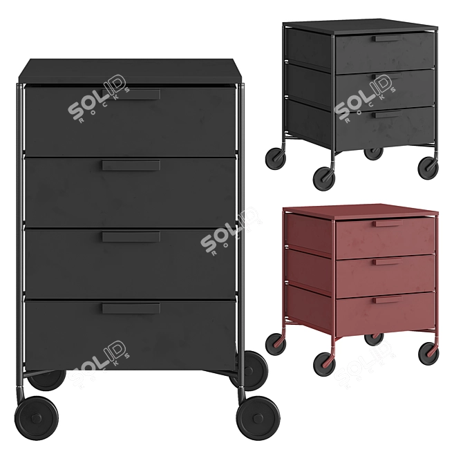 Kartell Mobil Mat Office Cabinet 3D model image 1