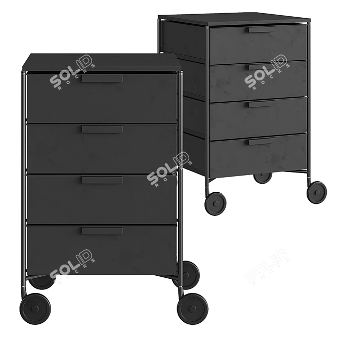 Kartell Mobil Mat Office Cabinet 3D model image 3