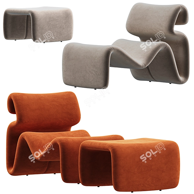 Jan Ekselius Lounge Chair Collection 3D model image 1