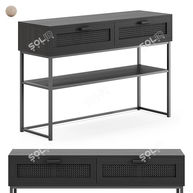 Elegant Raffels Console Table 3D model image 1