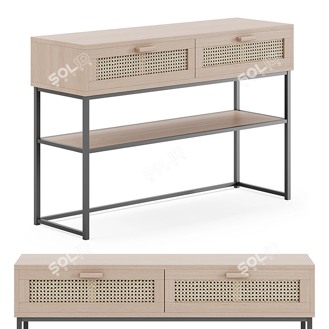 Elegant Raffels Console Table 3D model image 2