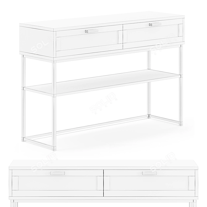 Elegant Raffels Console Table 3D model image 3