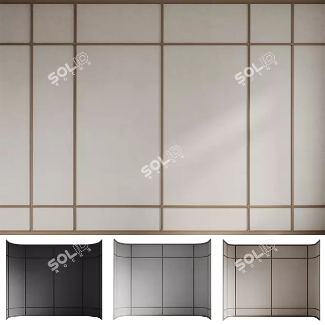 Customizable Wall Panels Kushi 3D model image 1