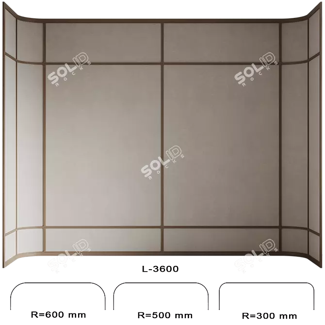 Customizable Wall Panels Kushi 3D model image 3