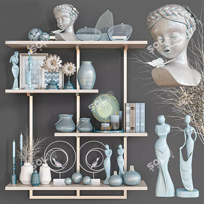 Elegant Décor Set with Textures 3D model image 1