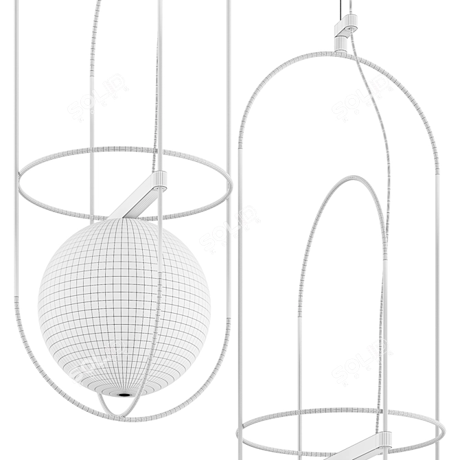 Orbital Sphere Suspended Pendant Light 3D model image 5