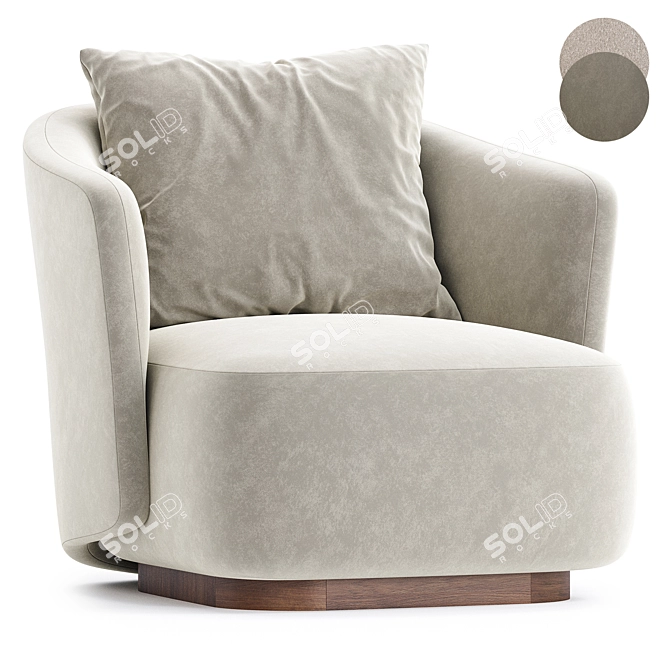 Sleek Modern Caspia Armchair 3D model image 2