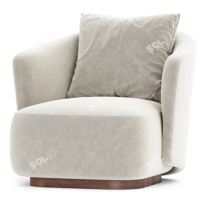 Sleek Modern Caspia Armchair 3D model image 3