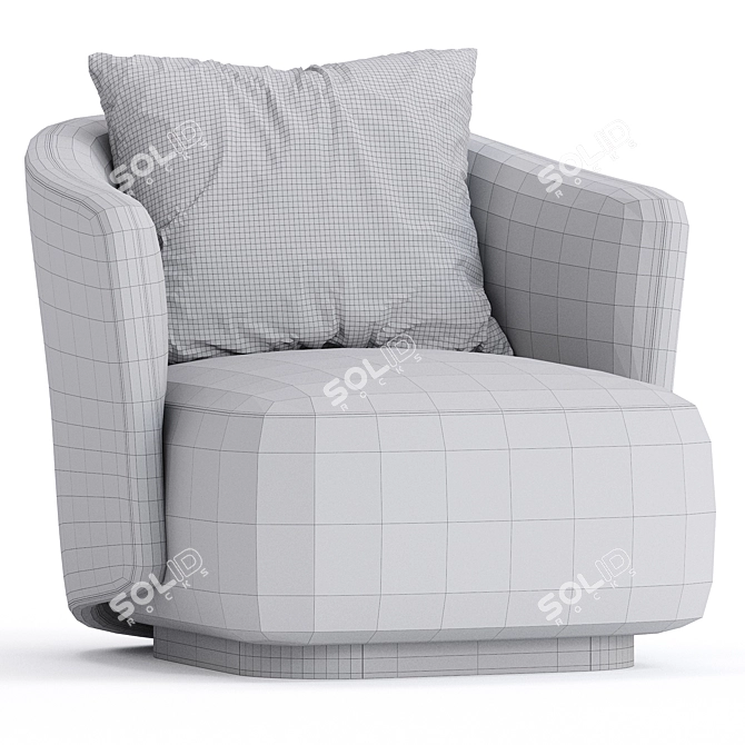 Sleek Modern Caspia Armchair 3D model image 4