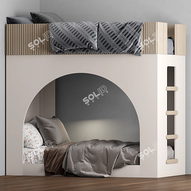 Stylish Arches Bunk Bed 3D model image 2