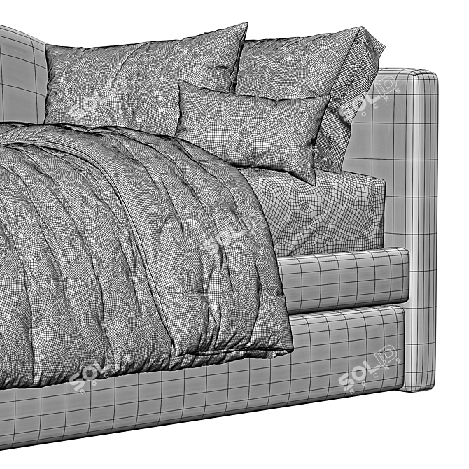 Rustic Camelback Daybed Trundle Bed 3D model image 4