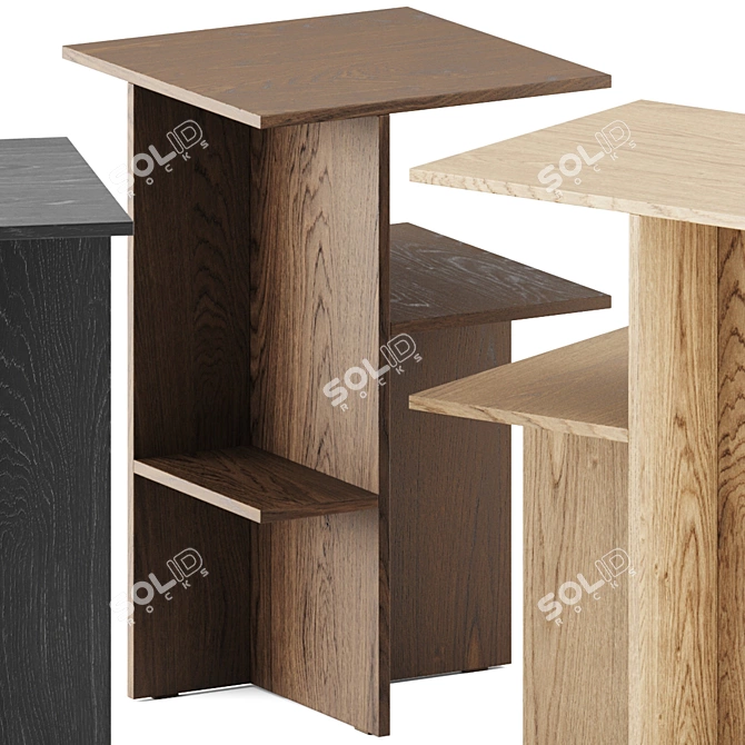 Sleek Modern Atik Bedside Table 3D model image 2