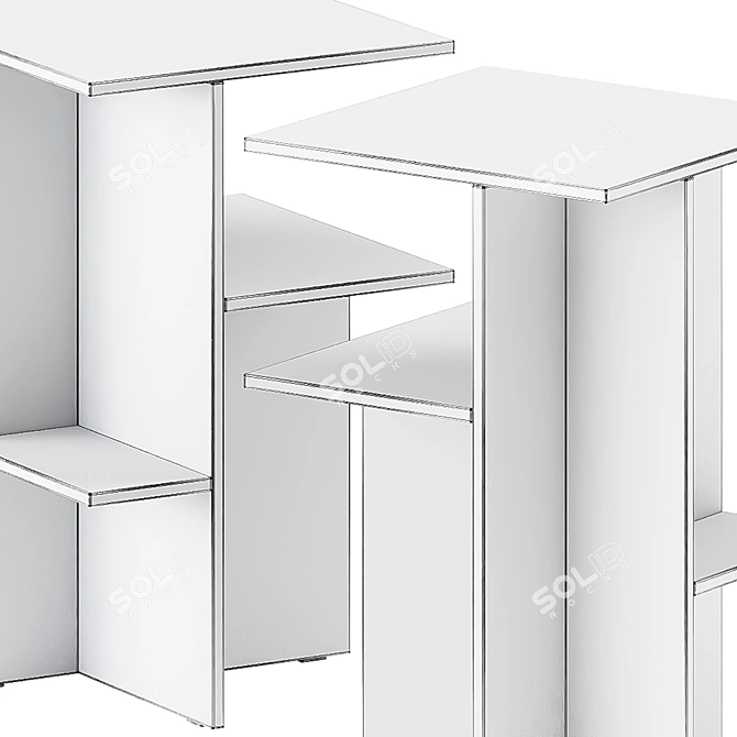 Sleek Modern Atik Bedside Table 3D model image 5