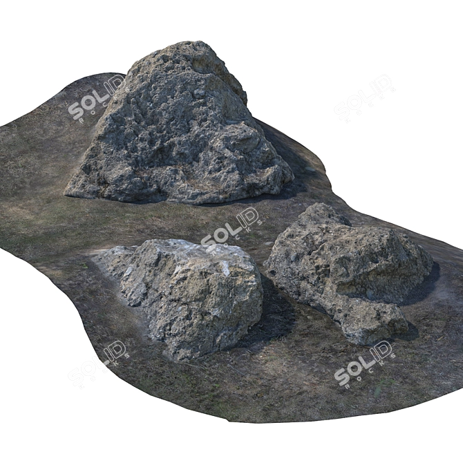 Natural Stone Landscaping Set 3D model image 4