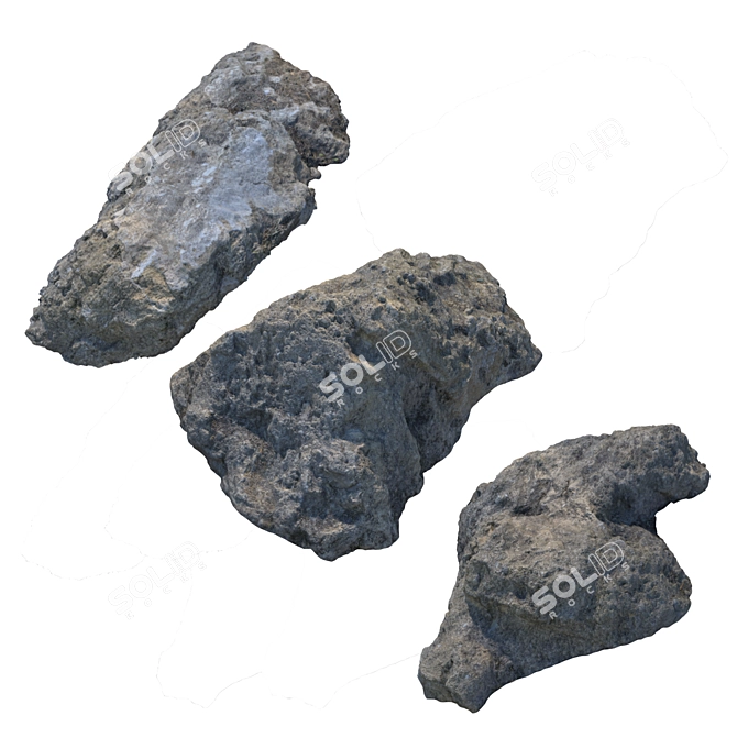 Natural Stone Landscaping Set 3D model image 5