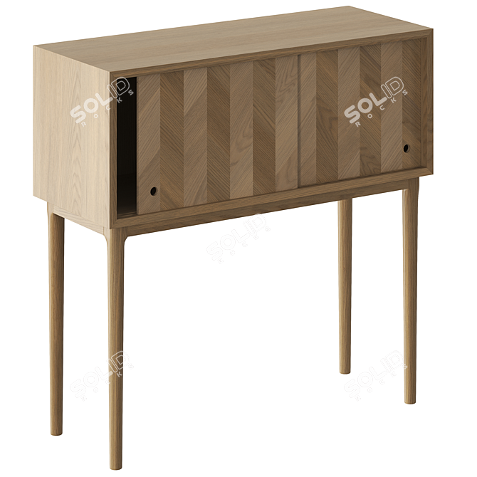 Natural Wood Vray Render Cabinet 3D model image 2