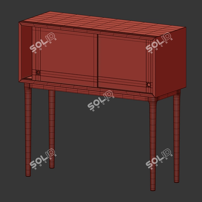 Natural Wood Vray Render Cabinet 3D model image 4