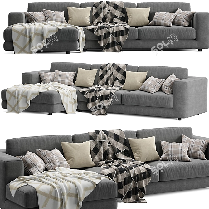 Elegant Bonaldo Superhiro Sofa Bed 3D model image 1