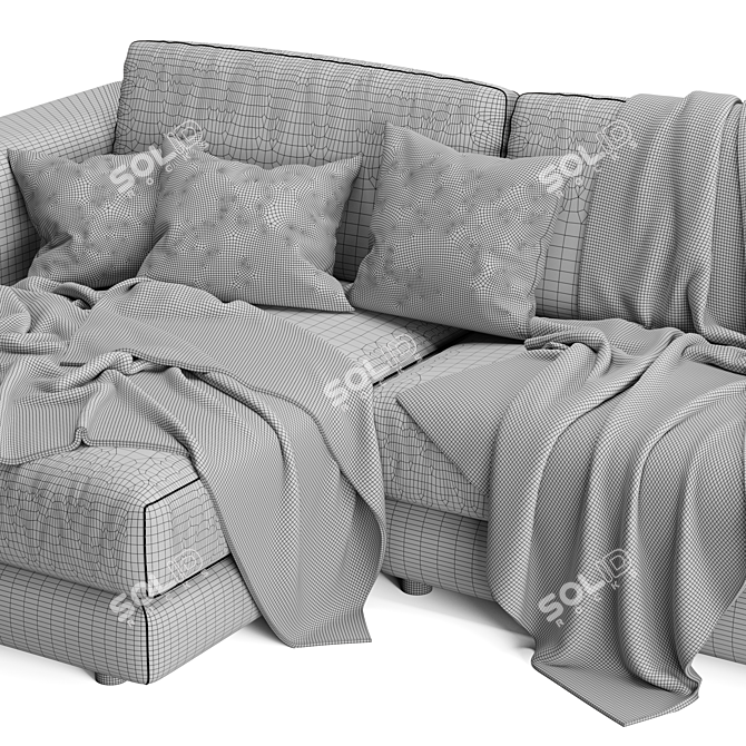 Elegant Bonaldo Superhiro Sofa Bed 3D model image 5